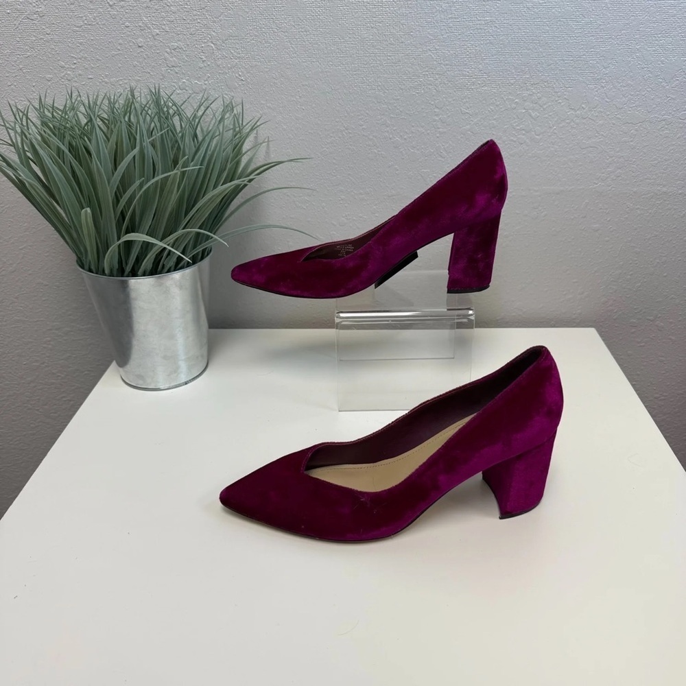 Marc Fisher Velvet Magenta Zala Heels - Size 8